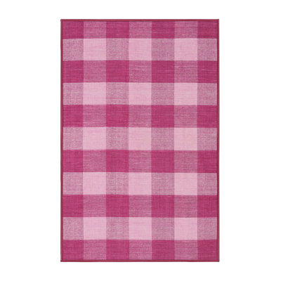 Tapis contemporain rose