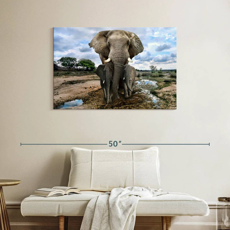 Brampt Safari Elephants, 26" H x 39" W