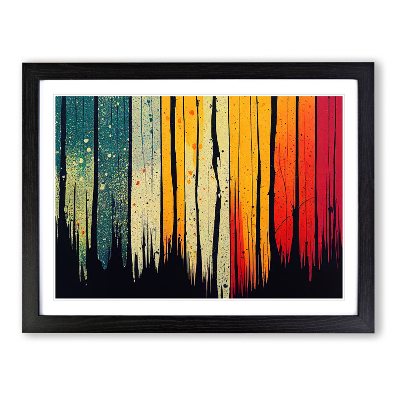 Abstract Forest Art Vol.3 - Single Picture Frame Print, 46cm H x 64cm W x 2cm D, Black