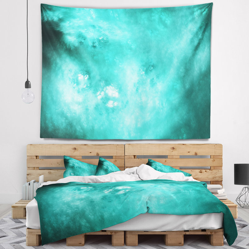 Bleu ciel abstrait avec étoiles tapisserie, H 68 po x l 80 po