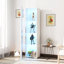 Armoire latérale avec lampe à bande en aluminium de couleur blanche, panneau de particules de 15 mm, l 40 x 29 x H 170 cm, pratique avec revêtement et lampe, unité de rangement attrayante
