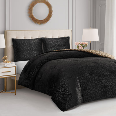 Juicy Couture Embossed Leopard With Royal Leopard Comforter Sets