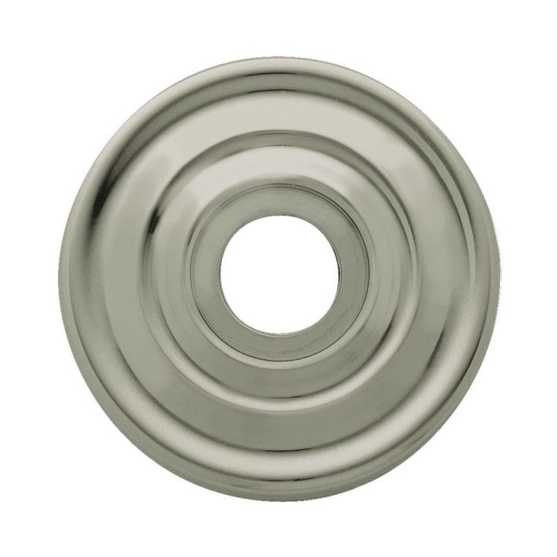 Colonial Emergency Release Rose/Rosette, 4" H x 3.25" W x 0.1" D, Satin Nickel