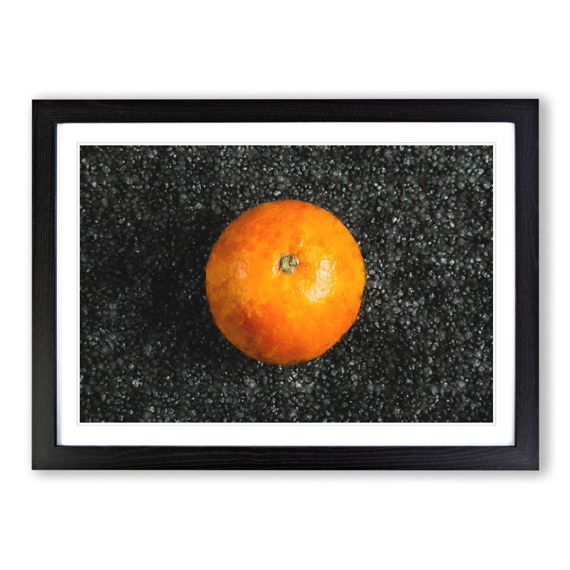 Orange Fruit - Picture Frame Painting, 27cm H x 36cm W x 2cm D, Black Framed