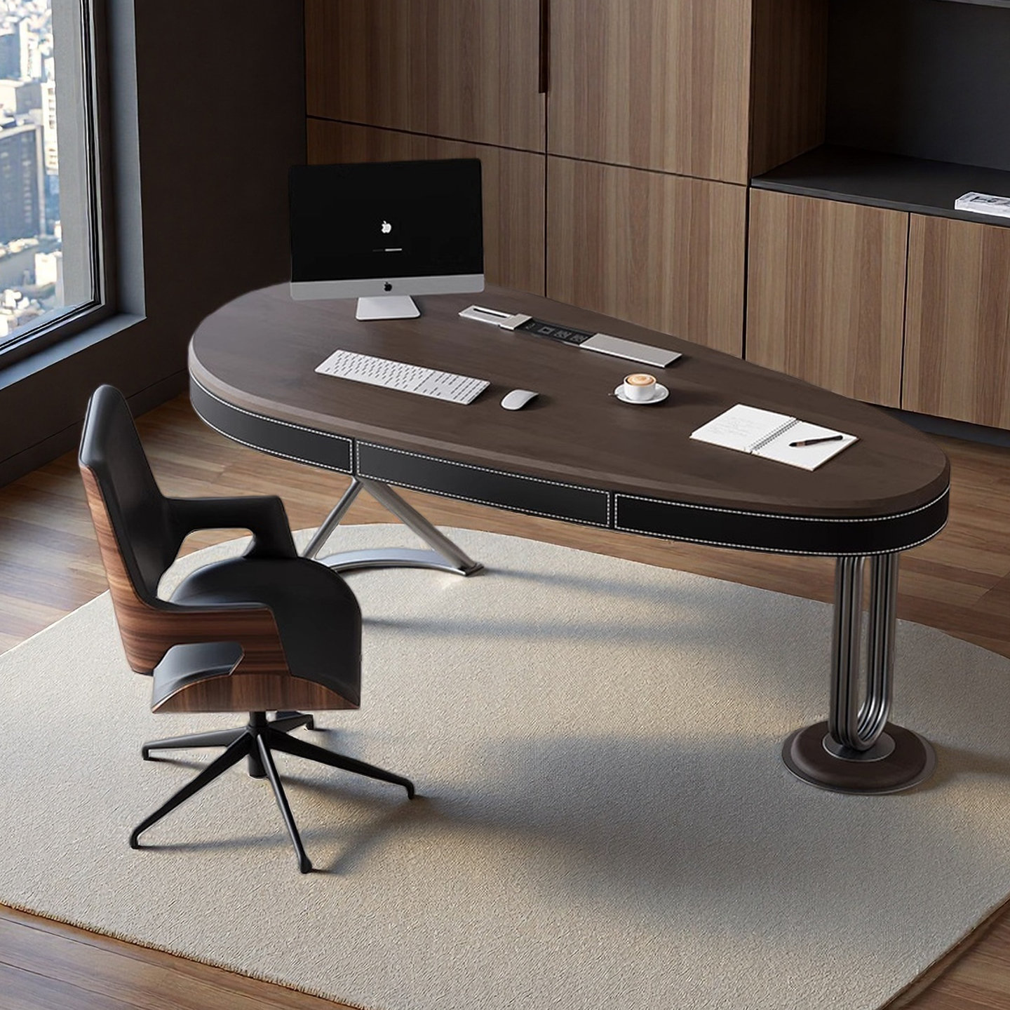Orren Ellis Italian Minimalist Porcelain Slab Desk - Wayfair Canada