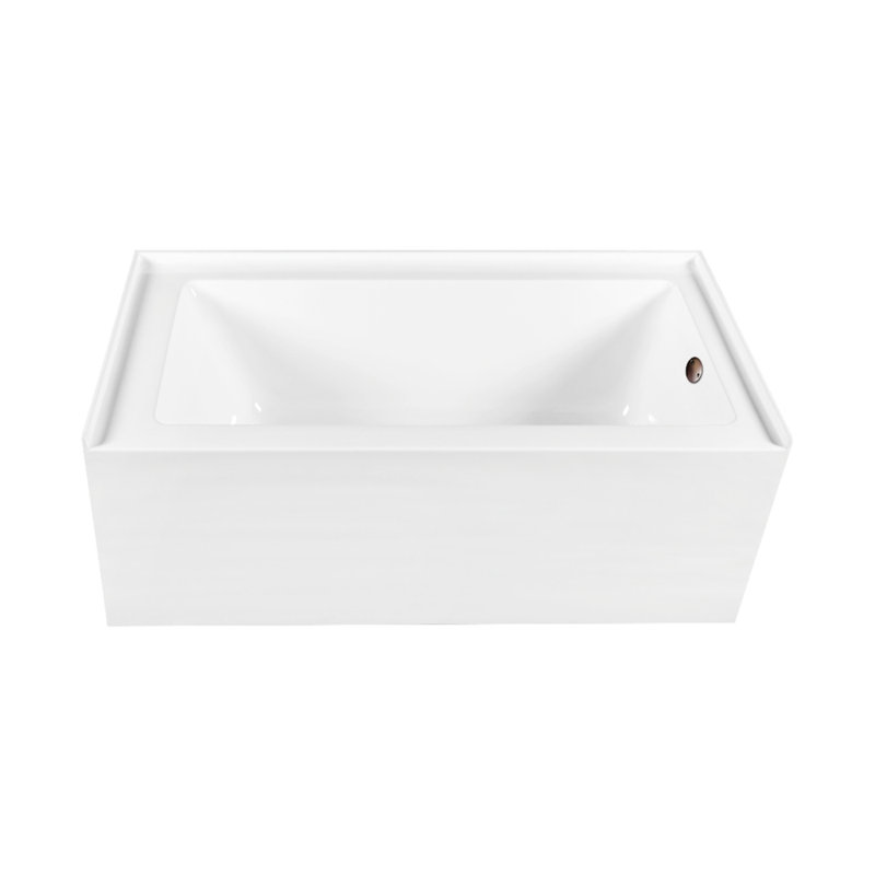 Kingston Brass Aqua Eden 60-Inch Acrylic Rectangular 3-Wall Alcove Tub, Hand Drain, Right, Oil Rubbed Bronze
