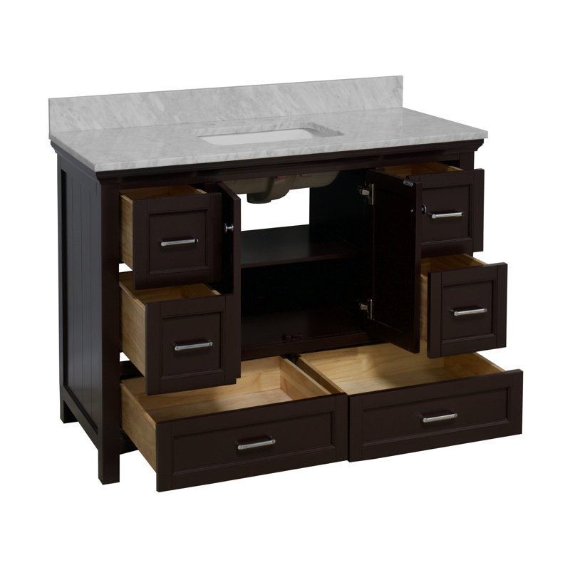 Ensemble de meuble-lavabo simple 48 po Maven, Chocolat