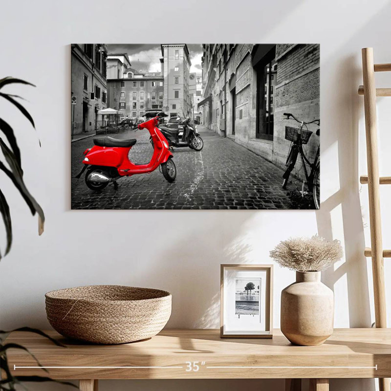 Vespa rouge Sirci Pop, H 16 po x l 24 po