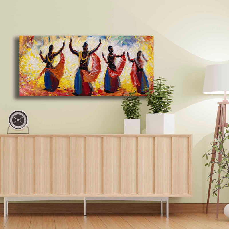 Vibrant Dance Silhouettes Canvas Wall Art