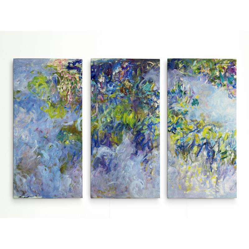 « wisteria » par claude monet, reproduction d’image multi-pièces sur toile, H 40 po x l 60 po x P 1,5 po
