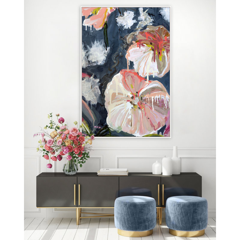 Flower Drip III Print by Katie Ré Scheidt, White Floater Framed, 51.25" H x 37.25" W