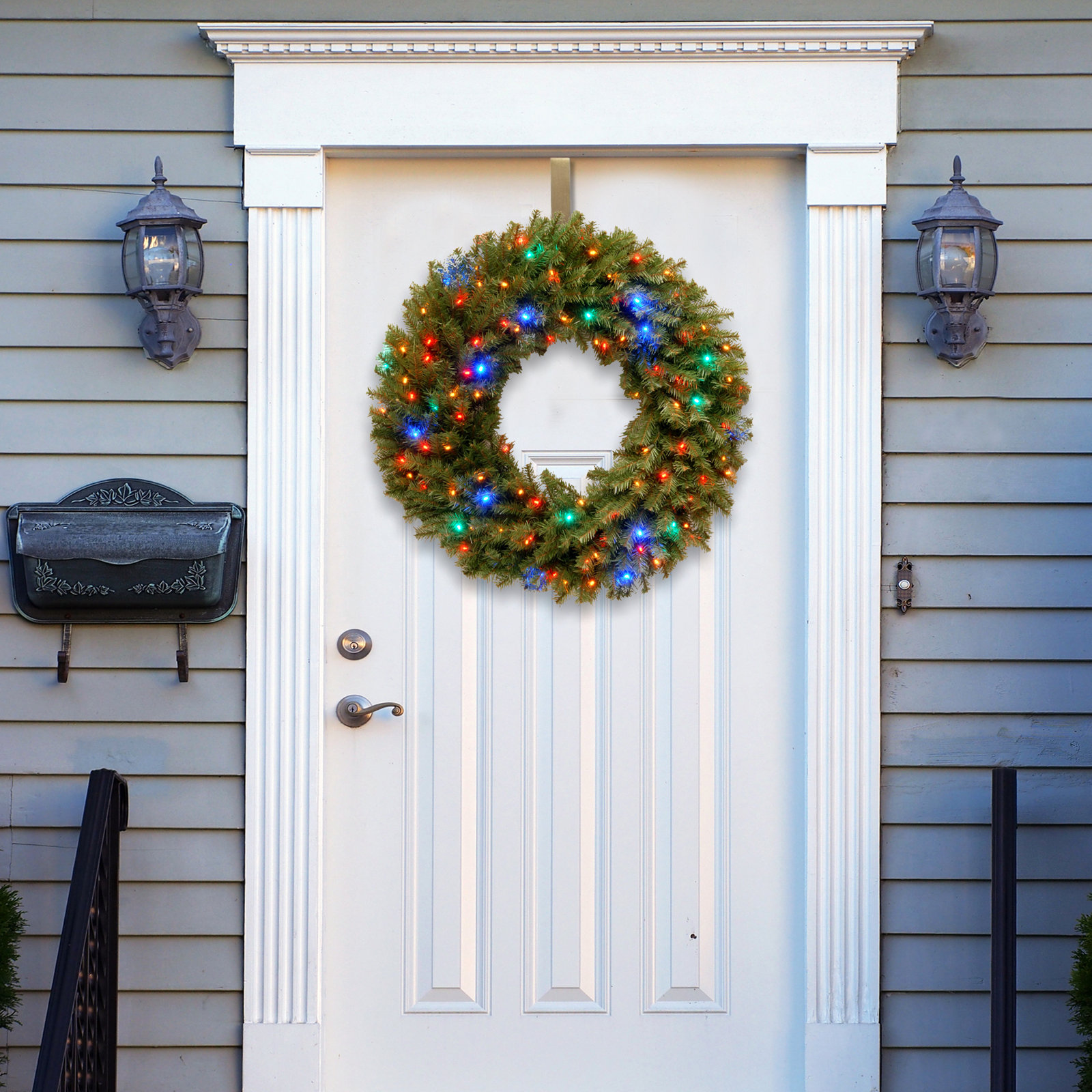 Pre-Lit Fir Christmas Wreath, 36" H x 36" W x 6" D