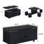 Table basse multifonctionnelle à plateau relevable avec rangement caché et 4 tabourets - Noir-1473002003