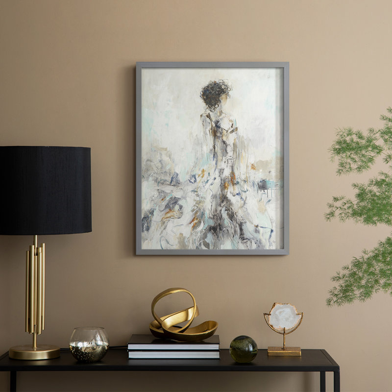 «Romantic Reflection II», reproduction encadrée - bois massif, H 21 po x l 17 po, Gris