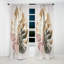 Gold And White Philodendron Leaf II - Floral Curtain - Blackout Floral Curtain - 1 Panels-107537635