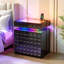 50cm W Bedside Table with 3D Mirror Abyss and Sensor RGB Lighting, 2-Drawer Bedside Table with Hidden Storage And Lockable-792251847