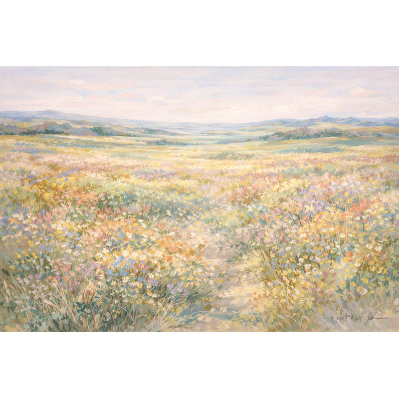 «Open Meadow Wildflower Meadow», art mural sur toile tendue, L 24 po x H 16 po x P 1,5 po