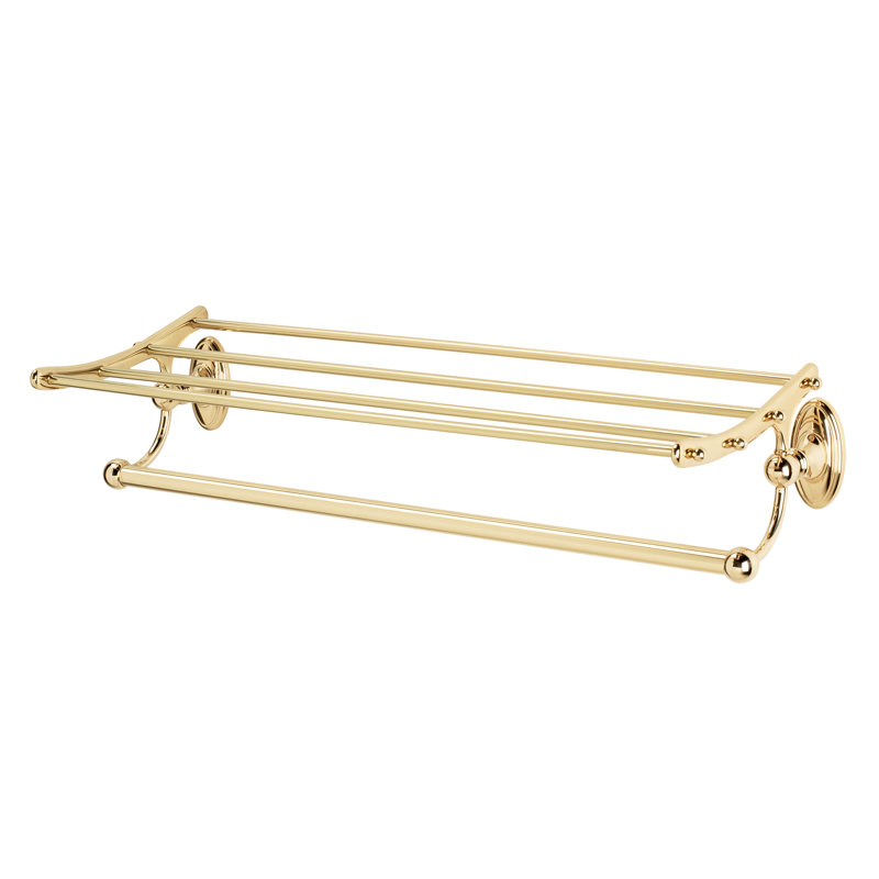 Classic Traditional Antique English Wall Mounted Shelf with Towel Bar
