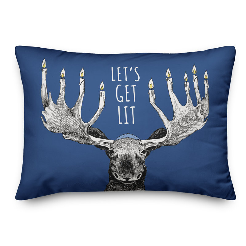  Let's Get Lit Moose Lumbar Pillow