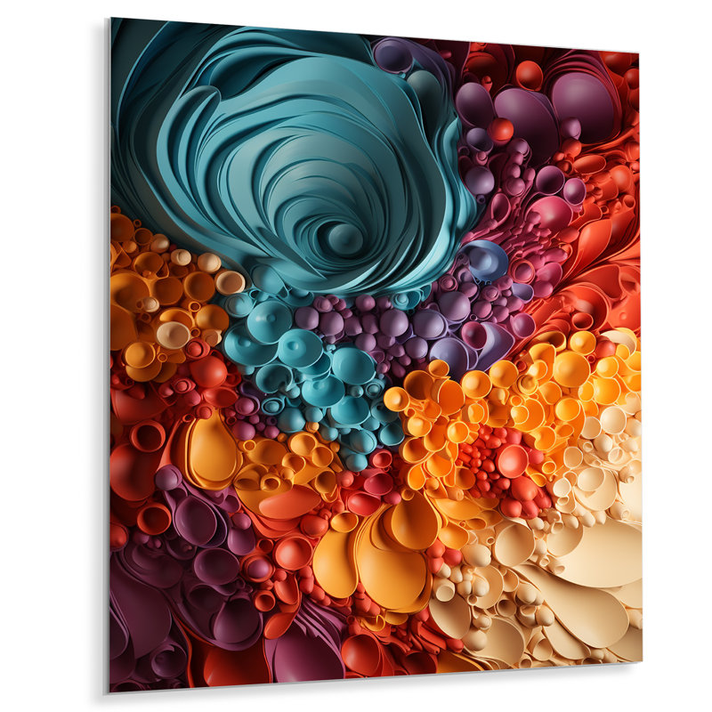 «Rainbow Reverie Collages III», art mural abstrait en métal, H 32 po x l 16 po x P 1 po
