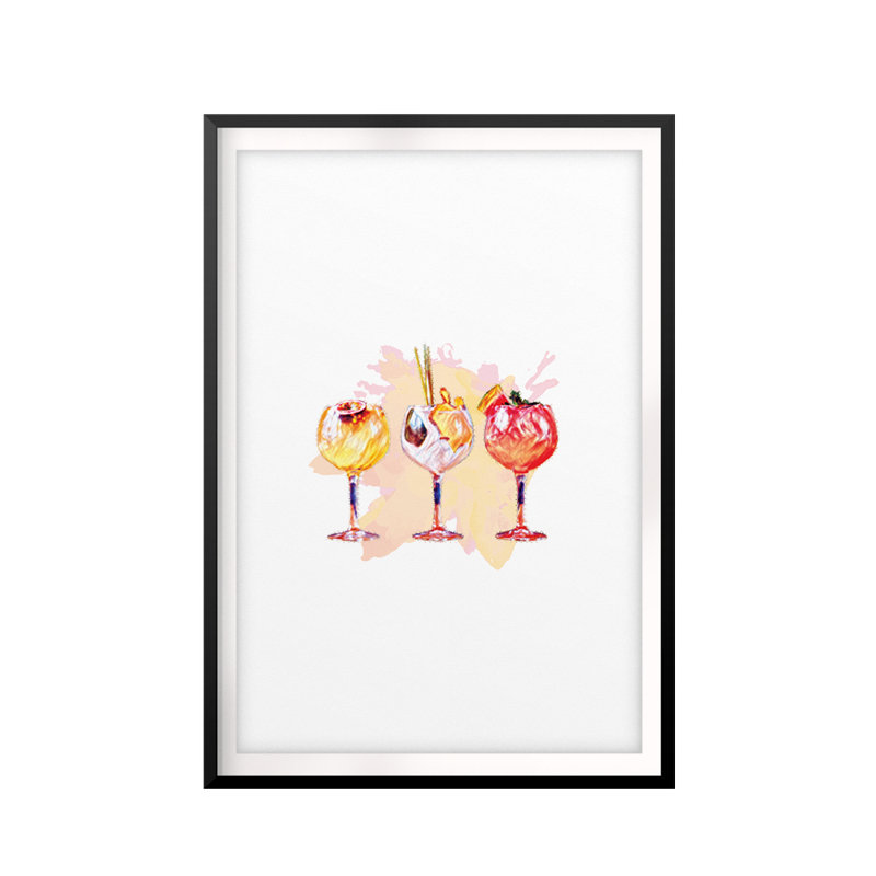 Watercolor Cocktail - reproduction de cadre photo sur papier, H 14 po x l 11 po x P 0,05 po