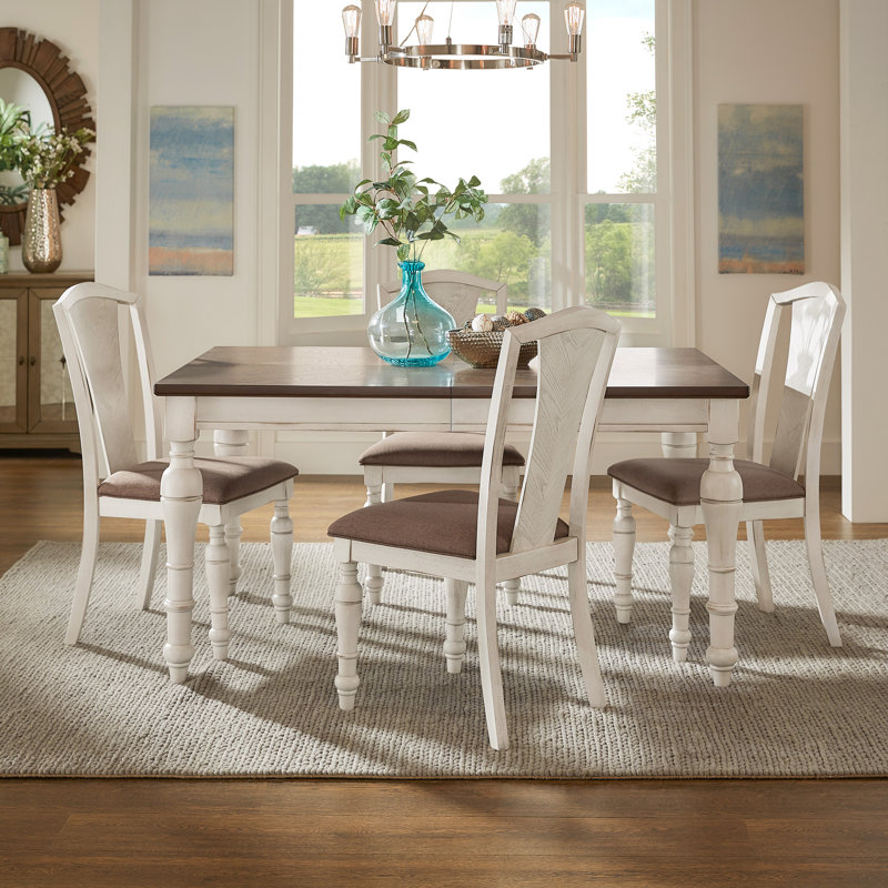 Harry Extendable Four Leg Dining Set, 5 Pieces: Table, 4 Chairs