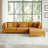Seemab 4 - Piece Upholstered Orange Corduroy Modular Sectional with Pillow Back and Removable Ottoman-558466187