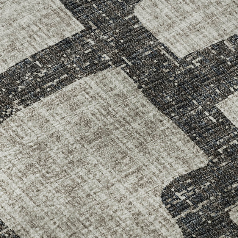 Premium Machine Washable Alliah AMF110 Gray Rug, Rectangle 10' x 14'