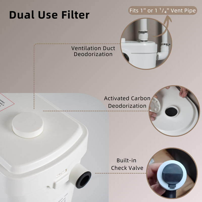 MaceratingFlo Elongated 18" ADA Comfort Upflush Toilet, Stable 600W Macerating Toilet System