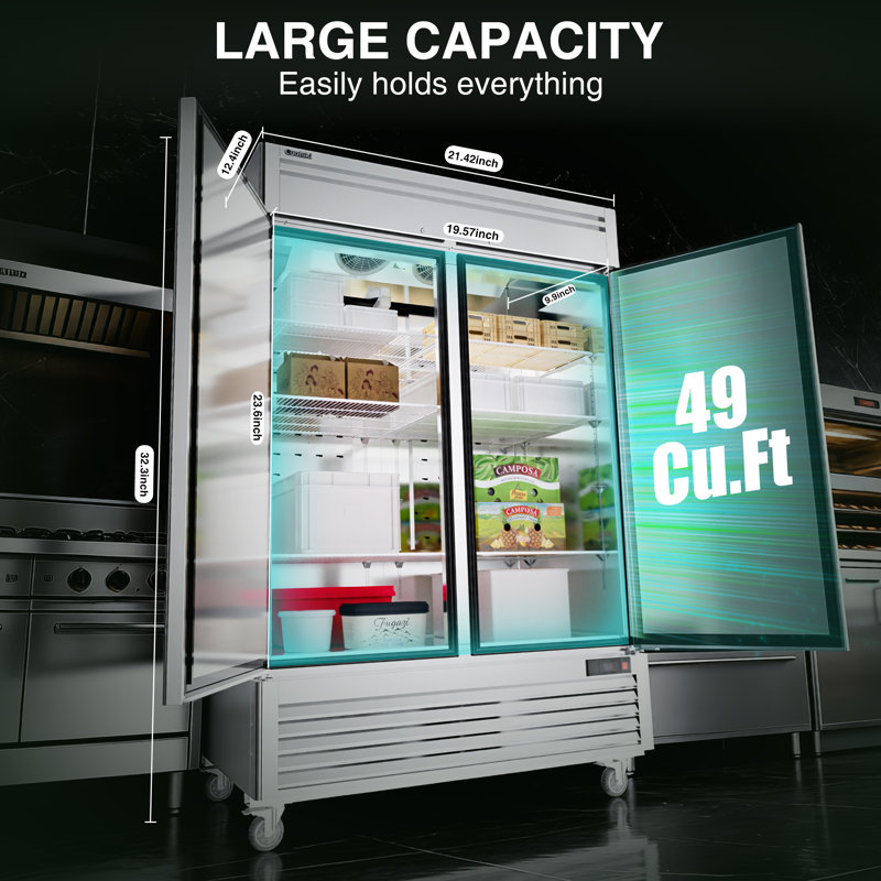 54"49 Cu.ft Reach-in Commercial Refrigerator Cooler