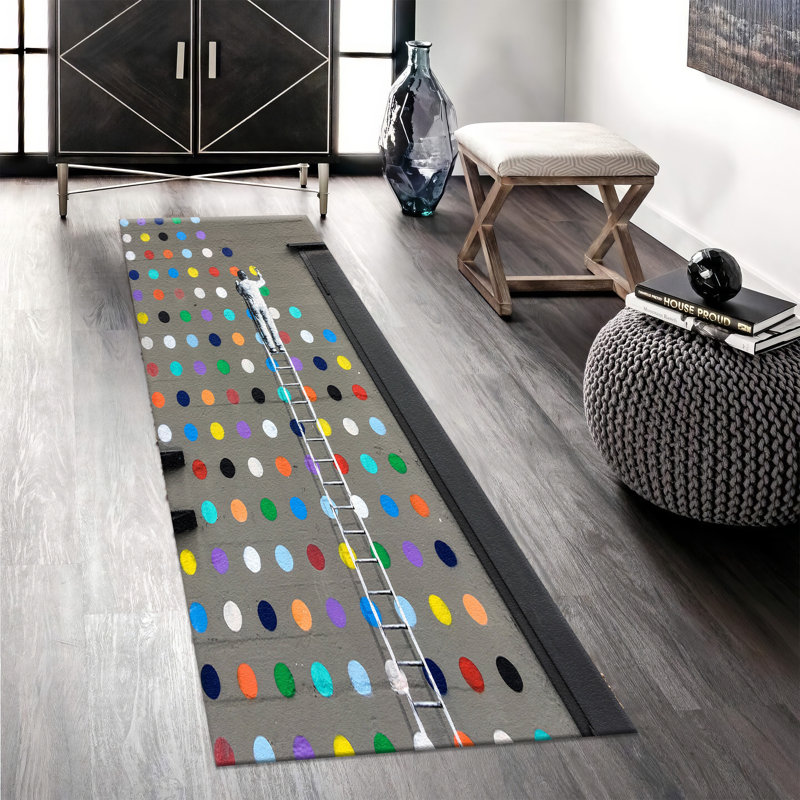 Exotic Oriental Floral Designed Non-Woven Thin Type Printed Rug for a Touch of Elegance in Your Home Decor