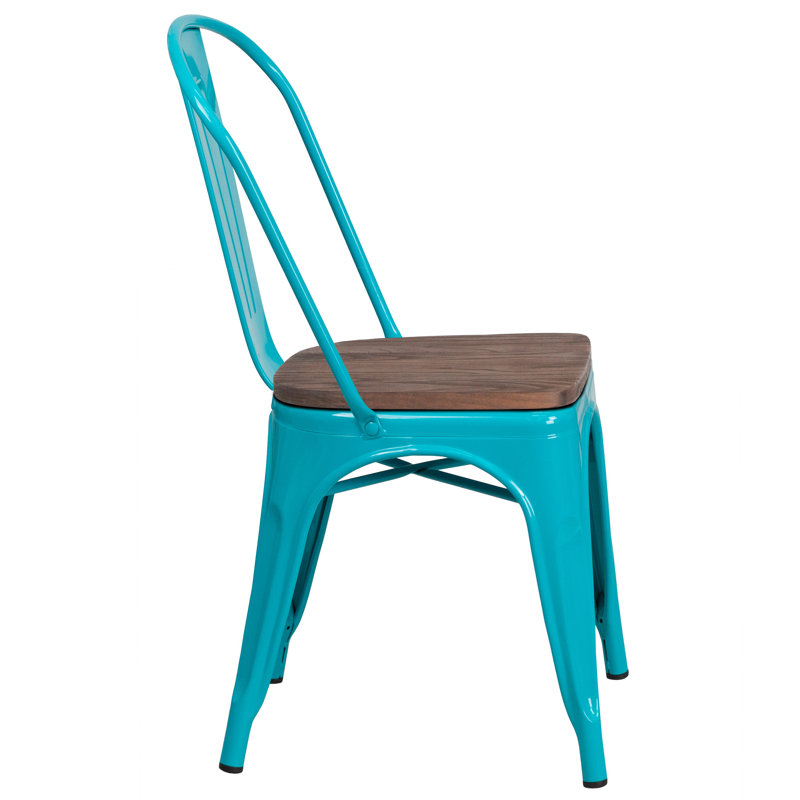 Chaise empilable Ketchum, Bleu sarcelle