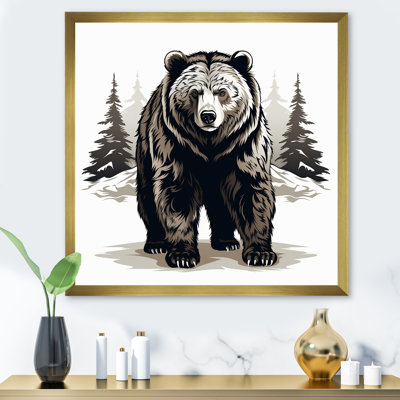«Curious Bear Winter Forest II - Bear 2», art mural