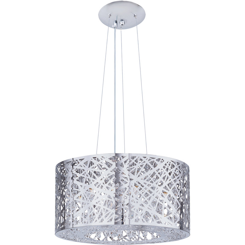 Lustre tambour 7 lumières Snowhill, Blanc