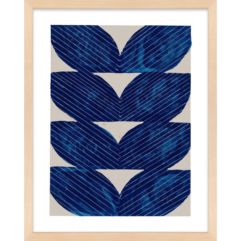 Navy Chevron Painting by Andrea Stokes, Brown, 30" H x 24" W