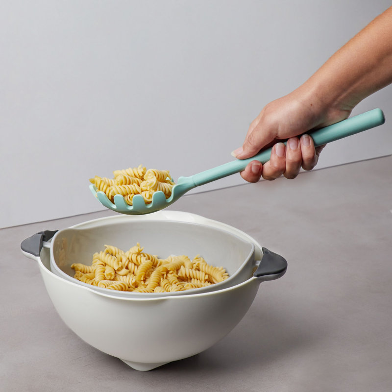 Pince à pâtes en silicone Tovolo Flex-Core pour servir spaghettis et nouilles, couleur aqua, Turquoise