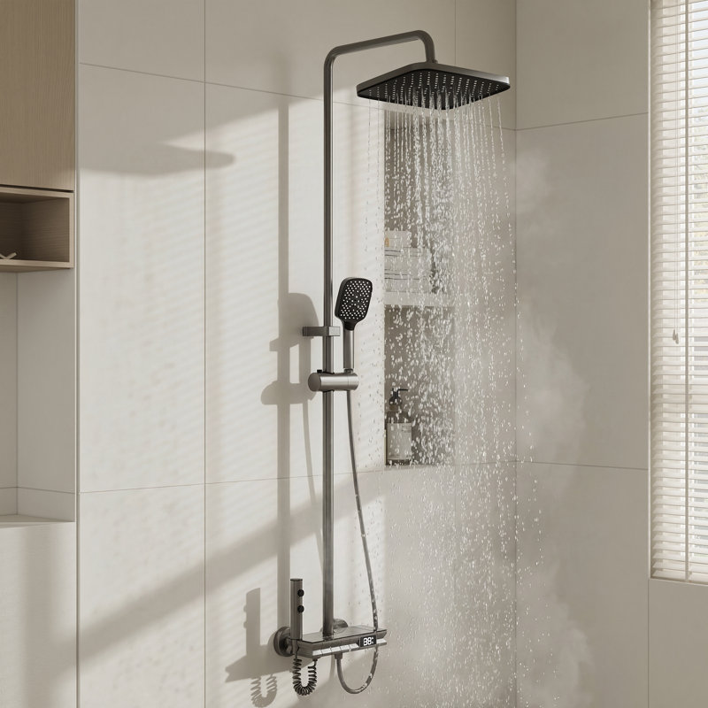 Système de douche 4 en 1 avec affichage à DEL et 3 réglages de jet
