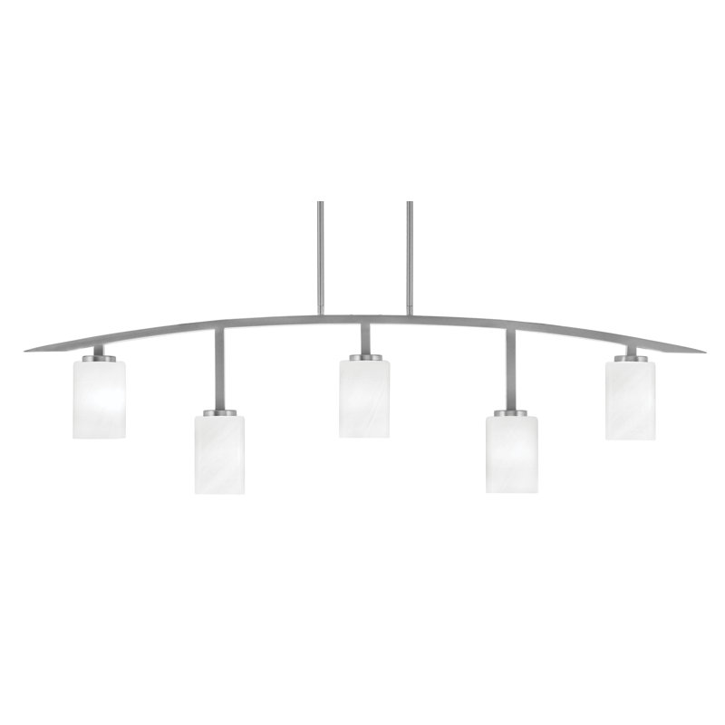 Kurve 5 Light Bar Shown In Graphite Finish With 4" Glass, Off White