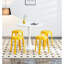 6 chaises rondes en plastique, fond glissant, siège d'une largeur de 10,6 po, portable, tabourets empilables moutarde - bas-2016533722