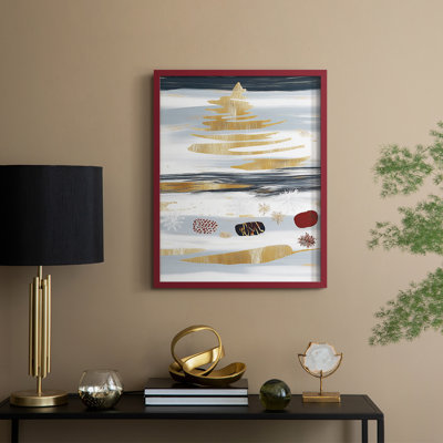 «Christmas Holiday Art CLV III», reproduction d'art encadrée - bois massif