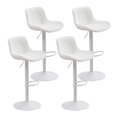 Lougene Swivel Adjustable Height Faux Leather Modern Bar Stools Upholstered Counter Stool