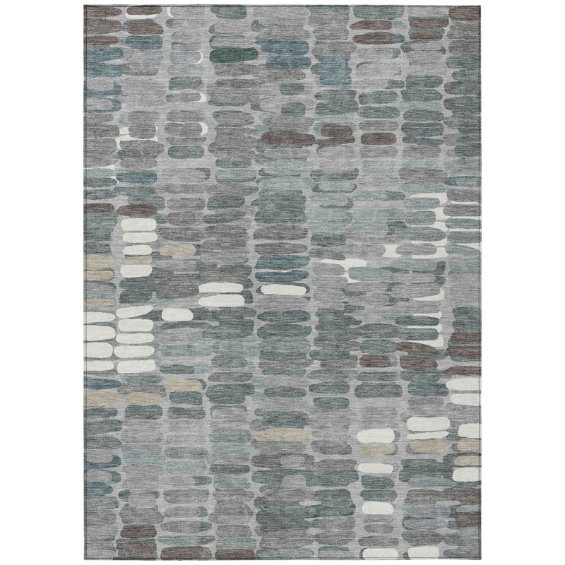 Machine Washable Indoor/Outdoor Molewski ACN2349 Abstract Rug, Rectangle 10' x 14'