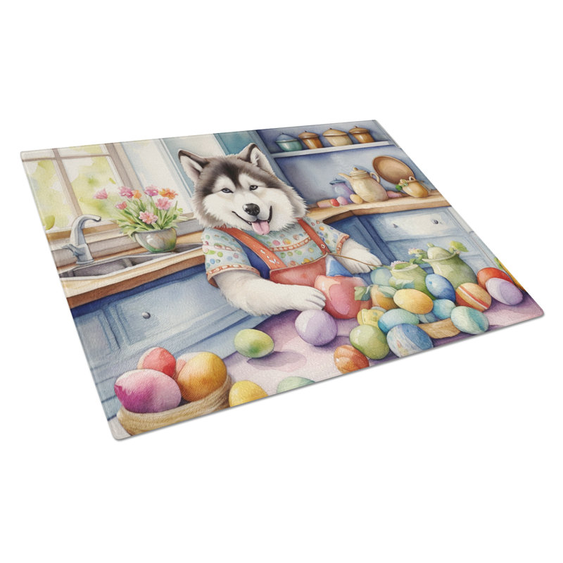 Décoration de planche à découper en verre Malamute d'Alaska