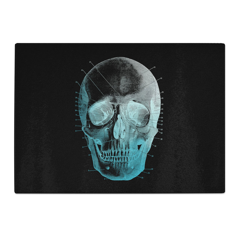 Black Twilight Skull Chopping Board, 0.4cm H x 28.5cm W x 39cm L