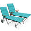 Arlmont & Co. 2 pièces Chaise de patio pliante en rotin avec coussin en aluminium