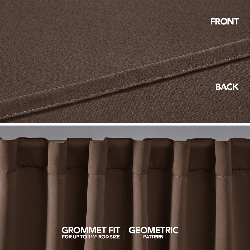 Taburao Back Tab Room Darkening Curtain Pair, 42" W x 95" L, Yellow