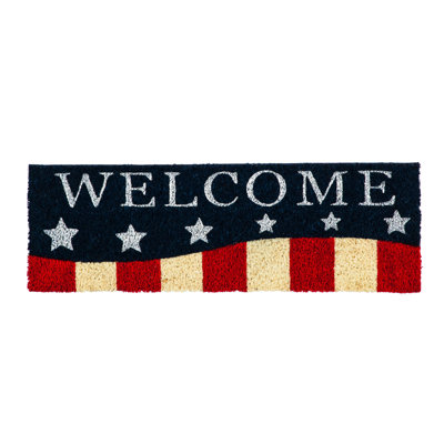 Tapis de porte pour l’extérieur antidérapant 28,25 x 9,25 anti-dérapant patriotique welcome Pembroke