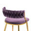 Ensemble de chaises de salle à manger rembourrées en velours 2 pièces Christal avec dossier incurvé tressé et pieds en métal Christal-88086805