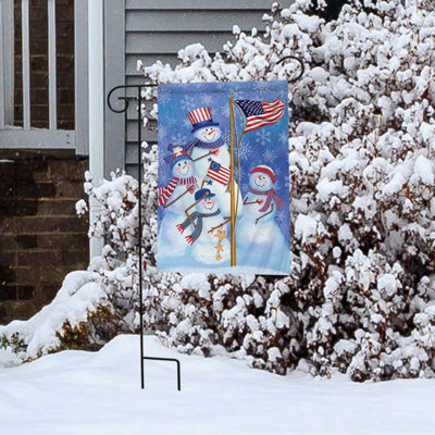Drapeau patriotique des bonhommes de neige