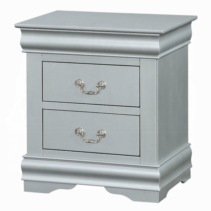 Louis Philippe III Nightstand, Silver